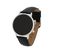 Marschall Senso Smart I S-BL I Deutsch sprechende Uhr mit Touch Glas I Einfache Bedienung I Alarmfunktion I Perfekt für Senioren, Blinde und Demenzkranke I Silberfarben mit Lederarmband
