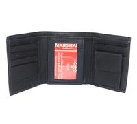 MARSHAL Kinder-Geldbörse aus echtem Leder, schmal, kompakt, Ausweis- und Münzfach, dreifach gefaltet, Schwarz, Marineblau, small, Dreifach gefaltete Brieftasche