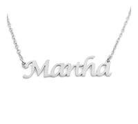 Martha Namenskette - 18 Karat Weißgold plattierte Halskette - individuelle Namenskette - personalisierte Geschenke - personalisierter Schmuck für Frauen - Namensanhänger Martha