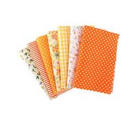 Martin Kench Stoffpaket Baumwollstoff Meterware, 7 Stück je 50 cm x 50 cm Stoffbündel für Patchwork, Stoffe zum Nähen Stoffe Paket Stoffreste DIY (Orange)