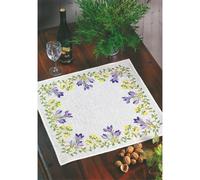 MARUSSIA Eva Rosenstand Tischdecke Kreuzstich Set Krokus und Winterling, Zählmuster, 55x55cm
