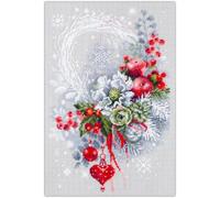 MARUSSIA Magic Needle Zweigart Edition Kreuzstich Stickpackung Winterlaune, Zählmuster, 19x28cm