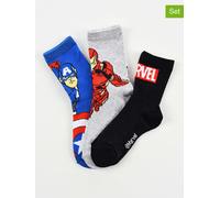 MARVEL Avengers 3er-Set: Socken "Avengers" in Blau - Größe 23-26 | Babysocken Strumpfhosen