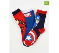 MARVEL Avengers 3er-Set: Socken "Avengers" in Rot - Größe 23-26 | Babysocken Strumpfhosen