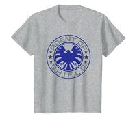 Marvel Avengers Agent of Shield T-Shirt, Kinder, Grau Meliert, 152
