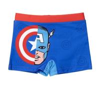 Marvel Avengers Badeshorts für Jungen, Captain America Boxer Badeanzug, Kinder-Badehose, Größen 4 bis 10 Jahre (DE/NL/SE/PL, Alter, 8 Jahre, Regular, Blau)