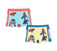 Marvel Avengers Badeshorts Jungen, 2 Paar Boxer Badeshorts, Badehose für Jungen, Größen 4 bis 10 Jahre (DE/NL/SE/PL, Alter, 10 Jahre, Regular, Mehrfarbig)
