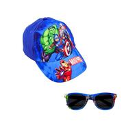 Marvel Avengers Baseball Cap und Sonnenbrille für Jungen, UV-Schutz Sonnenbrille, Sommer Kinder Baseball Cap | Blau