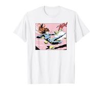 Marvel Avengers Black Widow High Kick Japanese Retro Comic T-Shirt