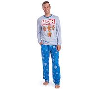 Marvel Avengers Captain Marvel Hulk Iron Man Schlaf-Set für Erwachsene, Blau/Grau, XXL