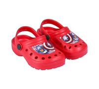 Marvel Avengers Clogs für Jungen, Sandalen Captain America, Sommersandalen, Größe EU 24/25 | Rot
