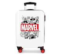 Marvel Avengers Comic Kabinenkoffer Weiß 40x55x20 cms Hartschalen ABS Kombinationsschloss 34L 2,6Kgs 4 Doppelräder Handgepäck