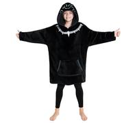 Marvel Avengers Deckenpullover Kinder Hoodie Blanket - Kuscheldecke mit Ärmeln aus weichem Fleece Material, übergroßer Kapuzenpullover für Jungen & Mädchen - Black Panther