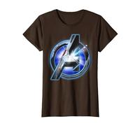 Marvel Avengers Endgame Avenger Tech Logo Shine T-Shirt, Damen, Braun, S