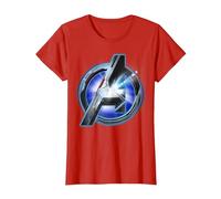 Marvel Avengers Endgame Avenger Tech Logo Shine T-Shirt, Damen, Rot, L