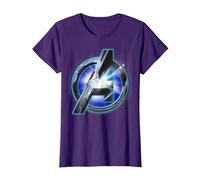 Marvel Avengers Endgame Avenger Tech Logo Shine T-Shirt, Damen, Violett, XXL