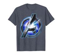 Marvel Avengers Endgame Avenger Tech Logo Shine T-Shirt, Herren, Blau Meliert, XXL