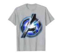 Marvel Avengers Endgame Avenger Tech Logo Shine T-Shirt, Herren, Grau Meliert, XXL