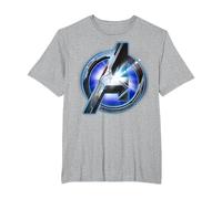 Marvel Avengers Endgame Avenger Tech Logo Shine T-Shirt, Herren Große Größen, Grau Meliert, 6X Tall