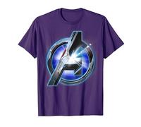 Marvel Avengers Endgame Avenger Tech Logo Shine T-Shirt, Herren, Violett, 3XL