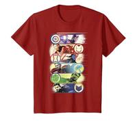 Marvel Avengers Endgame Hero Symbol Colorful Group Shot Poster T-Shirt - Herren, Unisex Kinder - Klassisch geschnitten, Kurzarm, Schwarz, S