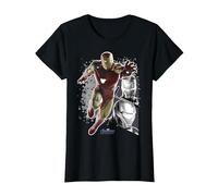 Marvel Avengers Endgame Iron Man Panel Pose Premium Tee T-Shirt, Damen, Schwarz, S