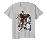 Marvel Avengers Endgame Iron Man Panel Pose Premium Tee T-Shirt, Kinder, Silber, 92