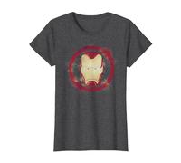 Marvel Avengers Endgame Iron Man Sprühfarbe, Logo T-Shirt, Damen, Anthrazit Meliert, S