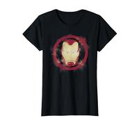 Marvel Avengers Endgame Iron Man Sprühfarbe, Logo T-Shirt, Damen, Schwarz, S