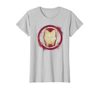 Marvel Avengers Endgame Iron Man Sprühfarbe, Logo T-Shirt, Damen, Silber, S
