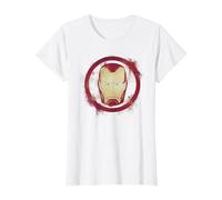 Marvel Avengers Endgame Iron Man Sprühfarbe, Logo T-Shirt, Damen, Weiß, S