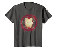 Marvel Avengers Endgame Iron Man Sprühfarbe, Logo T-Shirt, Kinder, Anthrazit, 92
