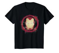 Marvel Avengers Endgame Iron Man Sprühfarbe, Logo T-Shirt, Kinder, Schwarz, 128
