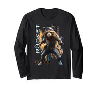 Marvel Avengers: Endgame Rocket Portrait Langarmshirt, Unisex für Erwachsene, Schwarz, S
