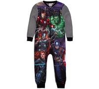 Marvel Avengers Grauer Einteiler für Jungen von | All-in-One-Fleece-Loungewear | Kinder-Pyjama-Schlafanzug-Nachtwäsche | Iron Man Hulk Thor Captain America | Gemütliche Geschenkartikel - 9-10 Jahre