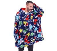 Marvel Avengers Herren-Kapuzenpullover, übergroße Fleecedecke, Blau, blau, Einheitsgröße