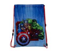 Marvel Avengers Hulk Thor Captain America Ironman - Turnbeutel Sportbeutel Schuhbeutel, 41 x 32 cm, blau/rot