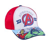 Marvel Avengers Hut für Jungen, Verstellbare Kappe, Captain America Hulk Iron Man Design, Sommermütze Jungen, Geschenk für Jungen - Rot