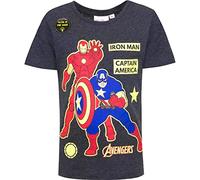 Marvel Avengers Im Dunkeln leuchten T-Shirt Große 104/140 (grau, 104)