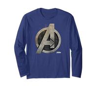 Marvel Avengers Infinity War Steel Symbol Langarmshirt, Unisex für Erwachsene, Marineblau, S