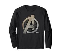 Marvel Avengers Infinity War Steel Symbol Langarmshirt, Unisex für Erwachsene, Schwarz, S