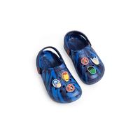 Marvel Avengers Jungen Clogs in Blau | Iron Man, Captain America, Hulk & Thor (Mehrere Charaktere) | Sandalen Belüftungslöcher, Fersenriemen & Anhänger Merchandise