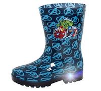 Marvel Avengers Light Up Jungen Gummistiefel Super Hero Kinder Gummistiefel Iron Man Hulk Captain America Gummistiefel Mädchen Gummistiefel, blau, 25 EU