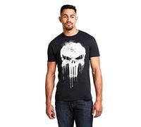 Marvel Avengers Punisher Skull T-Shirt, Noir (Black Blk), (Taille Fabricant: Small) Homme, S