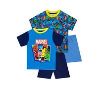 Marvel Avengers Pyjamas 2er-Pack | Jungen Iron Man, Captain America, Spiderman Pyjamas | Kinder-Superhelden-PJ's Mehrfarbig 104