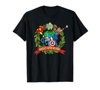 Marvel Avengers Santa’s Super Helpers Wreath Retro Holiday T-Shirt