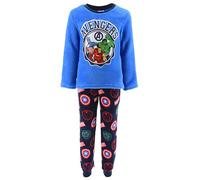 Marvel Avengers Schlafanzug für Jungen, T-Shirt und Lange Hose für Kinder, Zweiteiliger Pyjamas aus Weichem Fleece, Geschenk für Kinder, Größe 10 Jahre | Blau