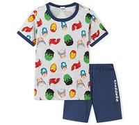 Marvel Avengers Schlafanzug Jungen Set, Baumwoll-Shirt und Shorts Set, Schlafanzãge fãr Jungen, Graue/Blaue Rächer, Alter 11 bis 12 Jahre, Kinder Geschenke