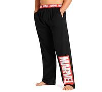 Marvel Avengers Schlafanzughose Herren lang, bequeme Pyjama Hosen - Geschenke für Männer & Teenager (Schwarz Marvel Logo, 3XL)