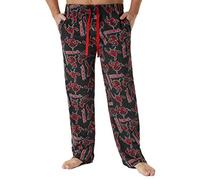 Marvel Avengers Schlafanzughose Herren lang, bequeme Pyjama Hosen - Geschenke für Männer & Teenager (Schwarz/Rot Deadpool, 3XL)